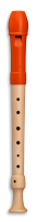 Fipple »Digi« soprano recorder in c", orange, plastic/maple german fingering with single holes