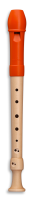 Fipple »Digi« soprano recorder in c", orange, plastic/maple, german fingering with double holes