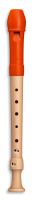 Fipple »Digi« soprano recorder in c", orange, plastic/maple, baroque fingering with double holes